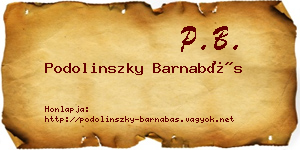 Podolinszky Barnabás névjegykártya