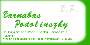 barnabas podolinszky business card